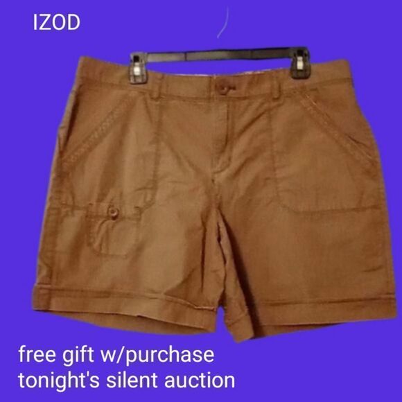IZOD Women's 100% cotton shorts size 14 - Picture 1 of 7